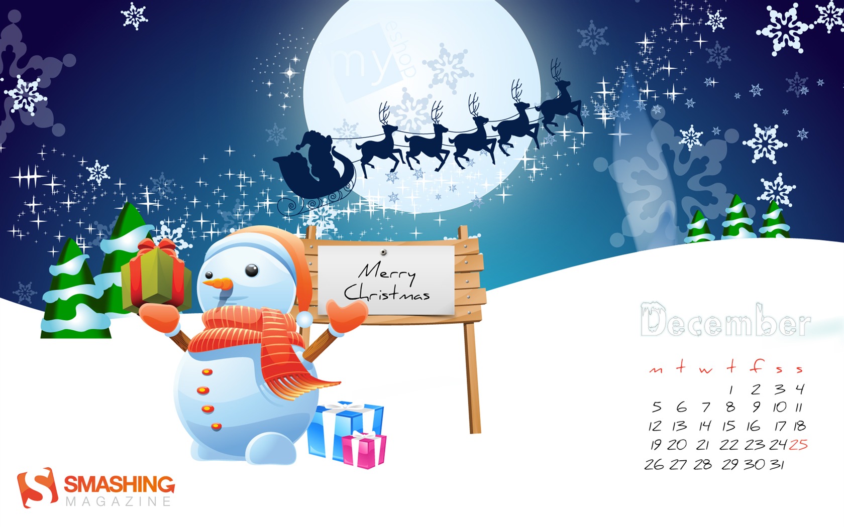 Diciembre 2011 Calendario fondo de pantalla (2) #4 - 1680x1050