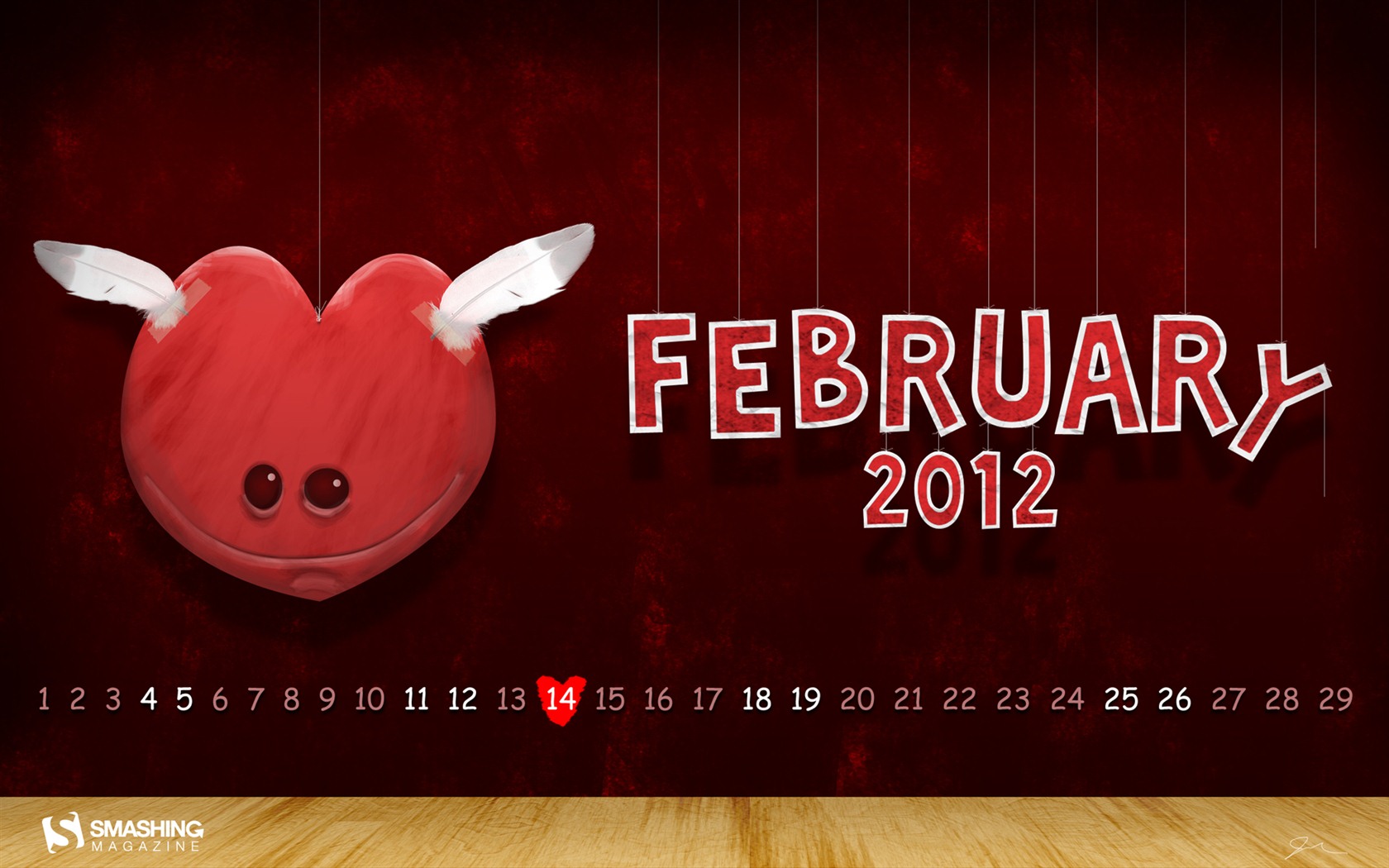 Februar 2012 Kalender Wallpaper (2) #2 - 1680x1050
