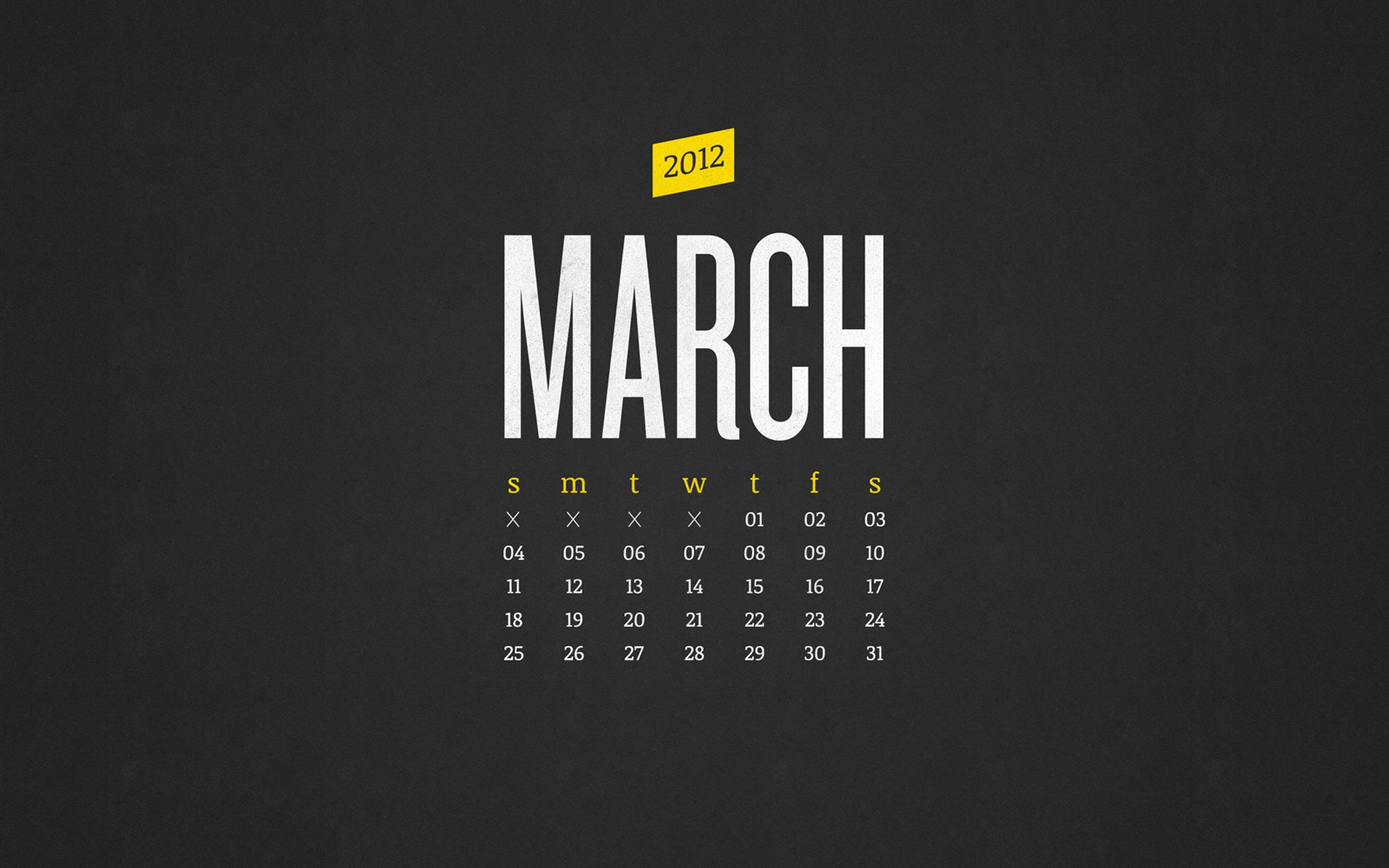 Март 2012 Календарь обои #21 - 1680x1050