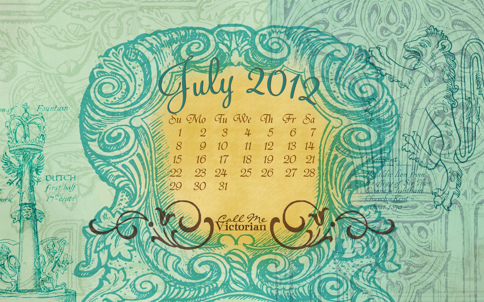 2012年7月 月曆壁紙(二) #17 - 1680x1050