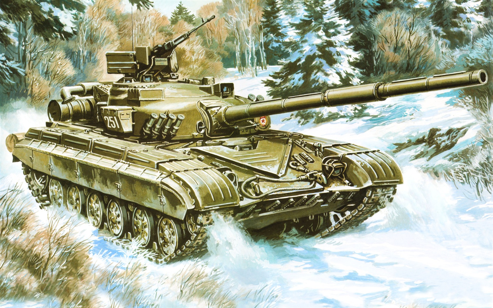 Military tanks, armored HD painting wallpapers #1 - 1680x1050
