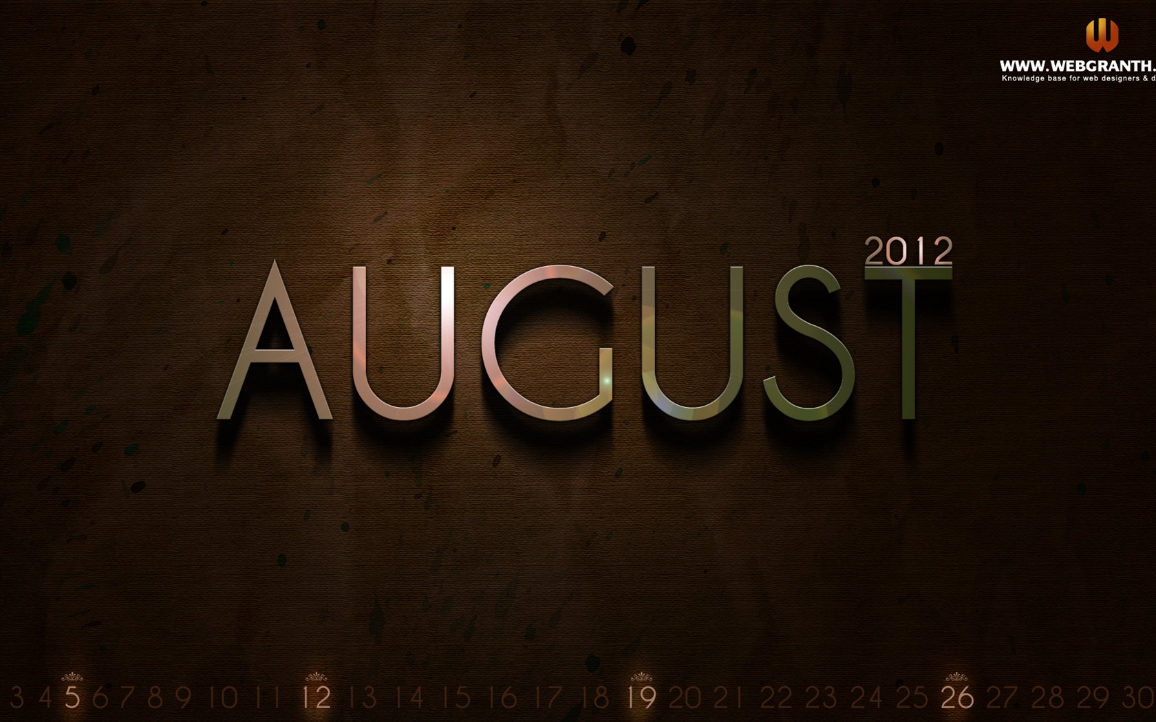 August 2012 Calendar wallpapers (1) #7 - 1680x1050