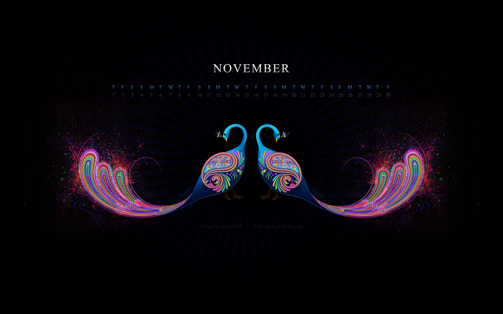 November 2012 Calendar wallpaper (1) #8 - 1680x1050