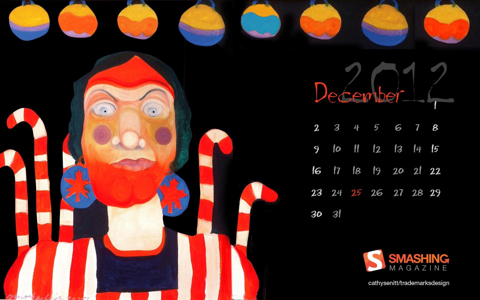December 2012 Calendar wallpaper (1) #14 - 1680x1050