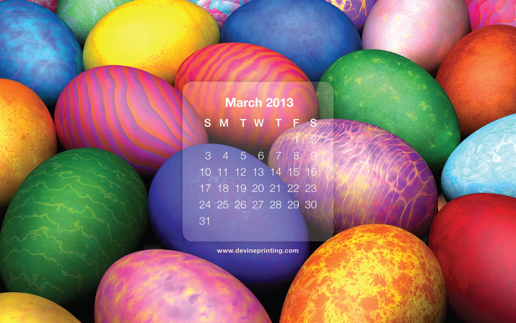 März 2013 Kalender Wallpaper (2) #17 - 1680x1050