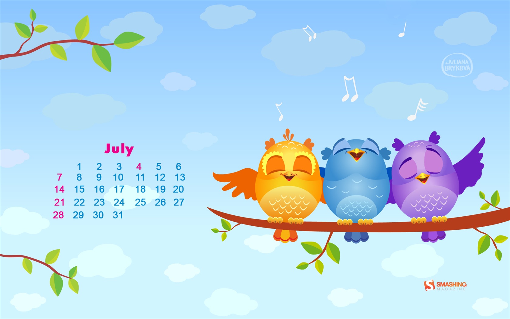 July 2013 calendar wallpaper (1) #14 - 1680x1050