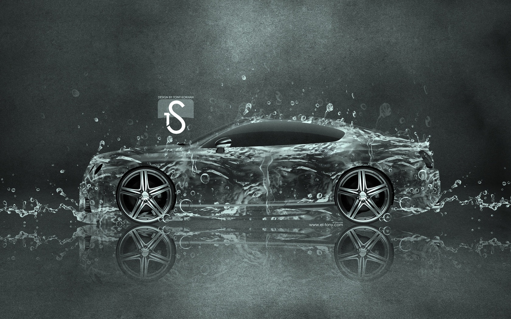水滴のしぶき、美しい車創造的なデザインの壁紙 #2 - 1680x1050