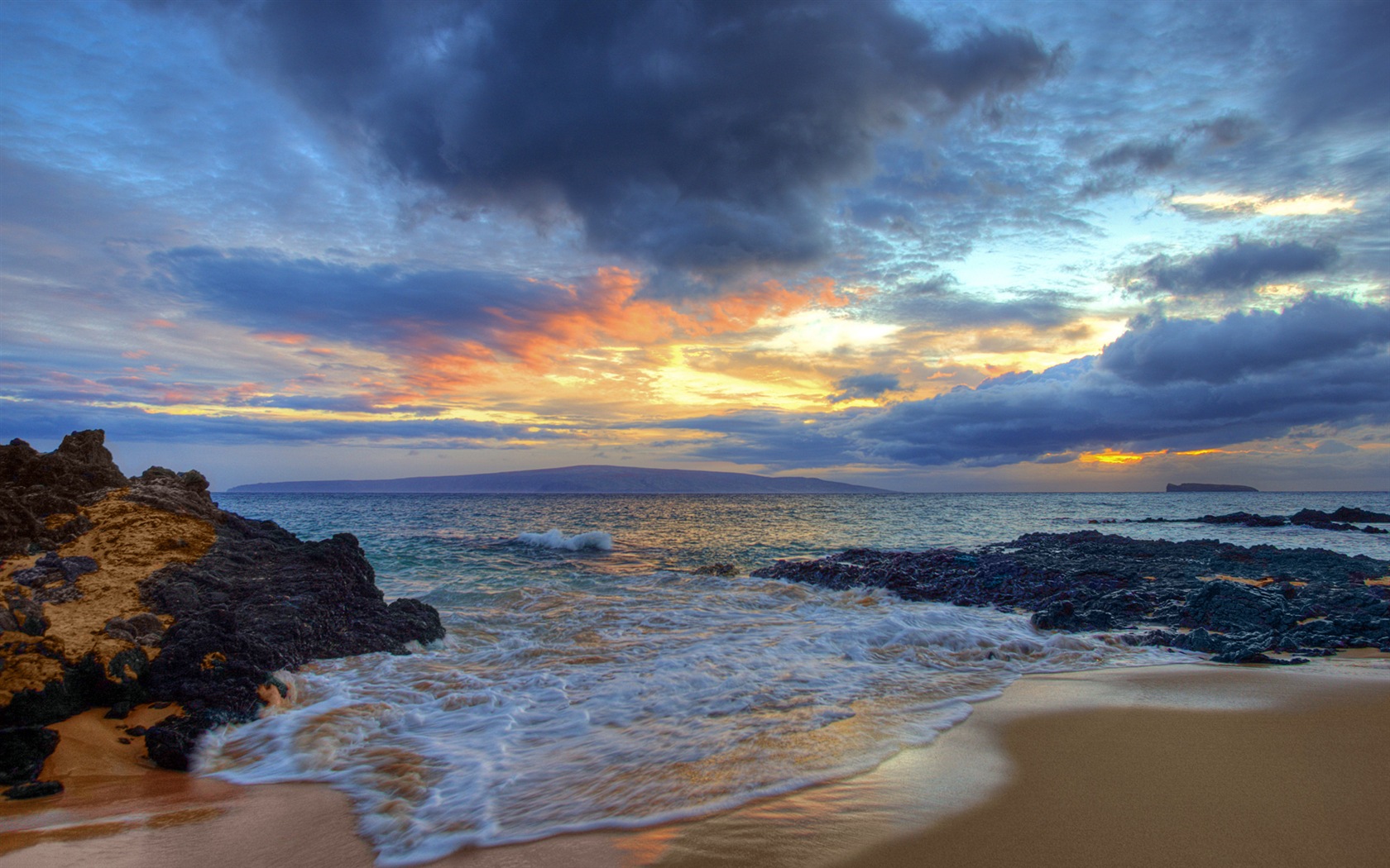 윈도우 8 테마 배경 화면 : 해변의 일출과 일몰보기 #9 - 1680x1050