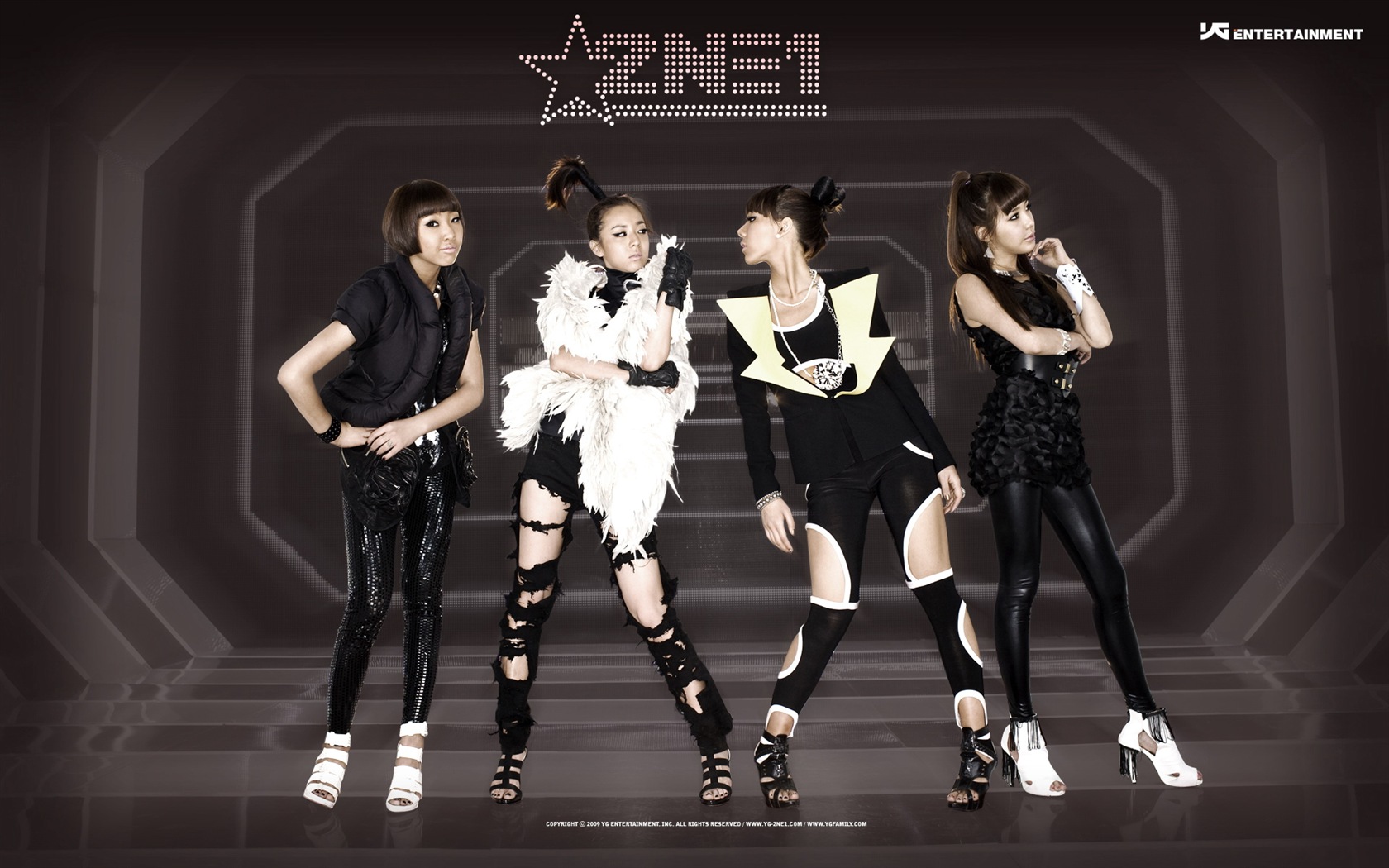 한국 음악 소녀 그룹 2NE1의 HD 배경 화면 #11 - 1680x1050