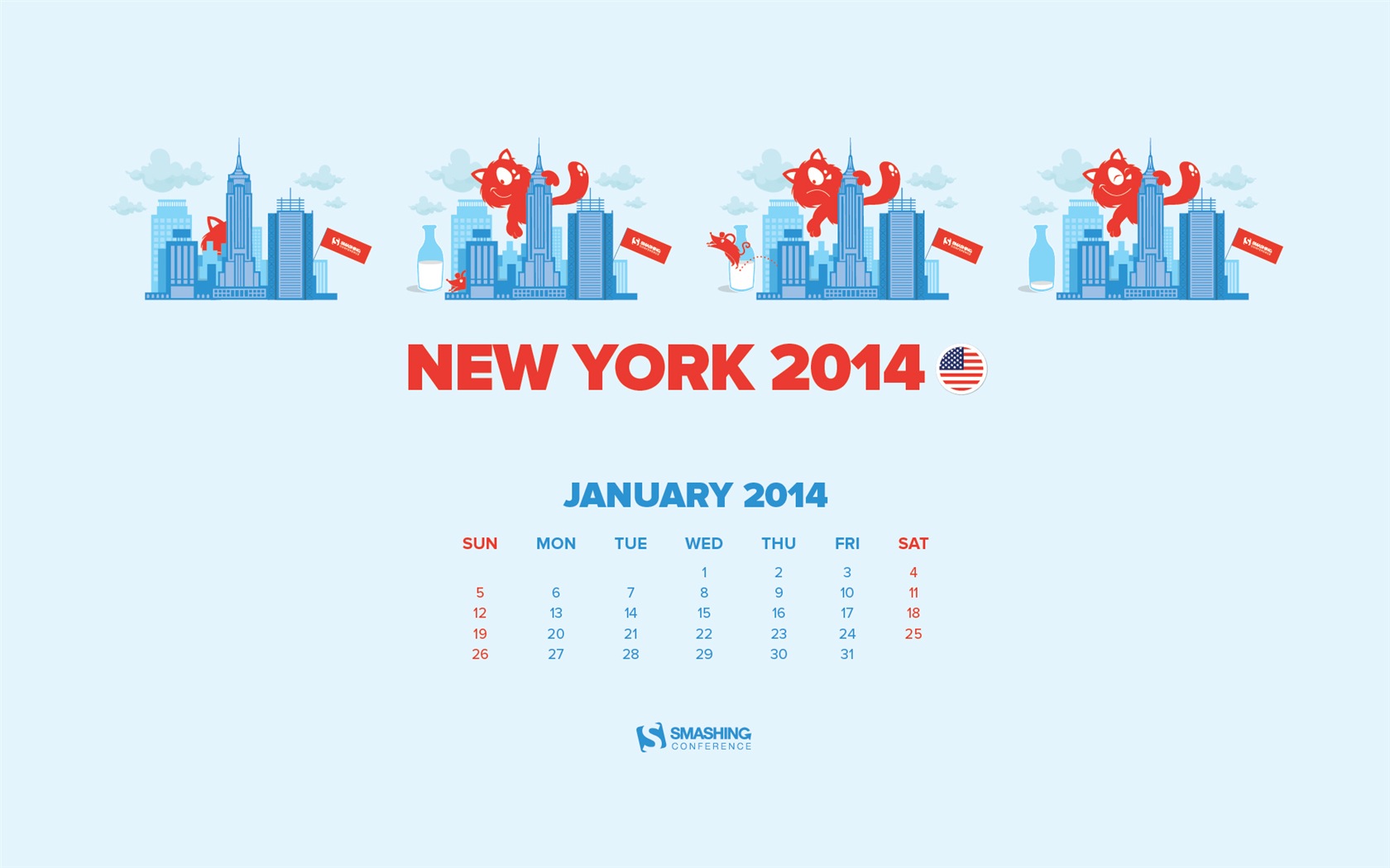 January 2014 Calendar Wallpaper (2) #10 - 1680x1050