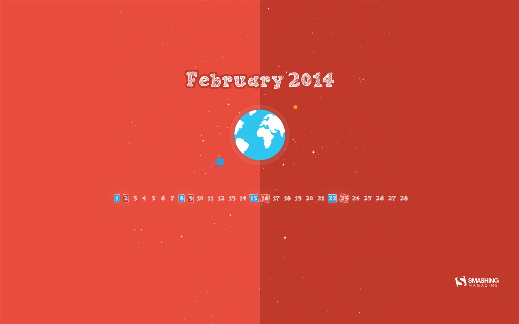 2014년 2월 달력 배경 화면 (1) #15 - 1680x1050