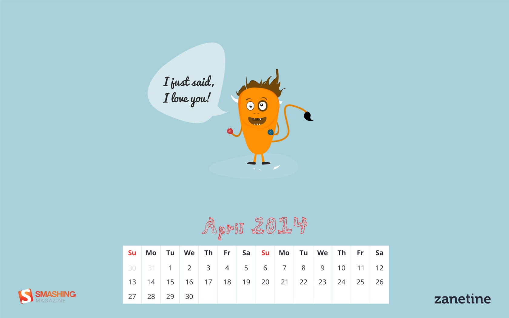 April 2014 calendar wallpaper (2) #14 - 1680x1050