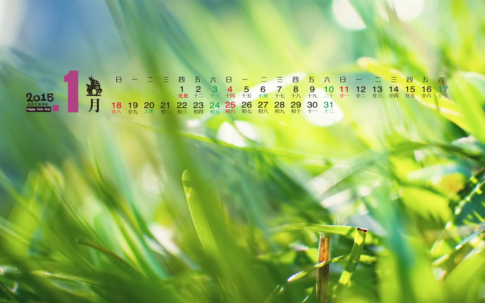Kalendář 2015 HD tapety na plochu #12 - 1680x1050
