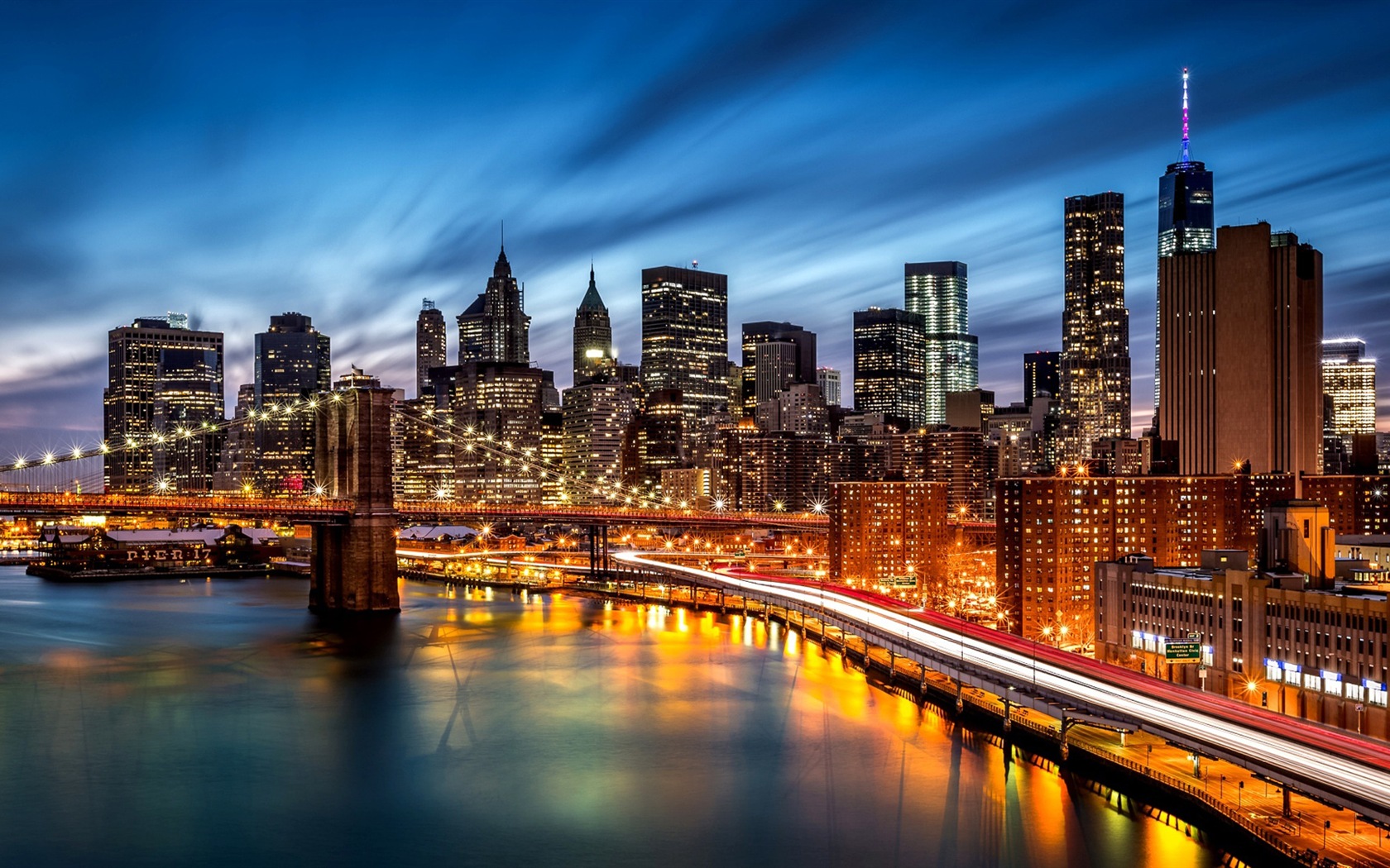 Эмпайр Стейт Билдинг в Нью-Йорке, городские ночь HD обои #1 - 1680x1050