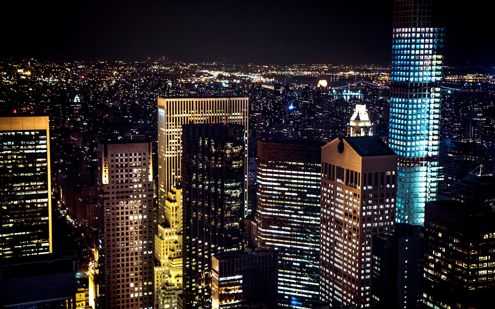 Empire State Building in New York, city night HD wallpapers #9 - 1680x1050