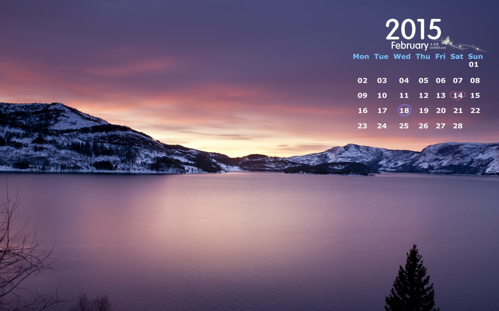 February 2015 Calendar wallpaper (1) #14 - 1680x1050