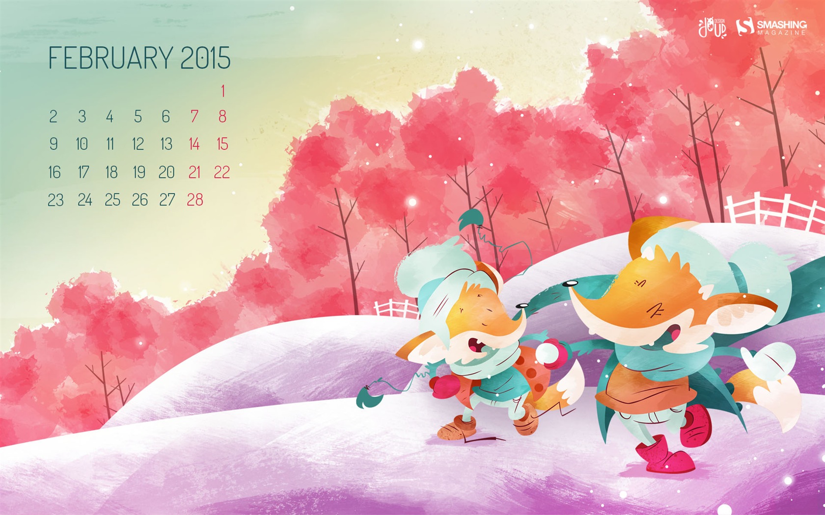 February 2015 Calendar wallpaper (2) #1 - 1680x1050
