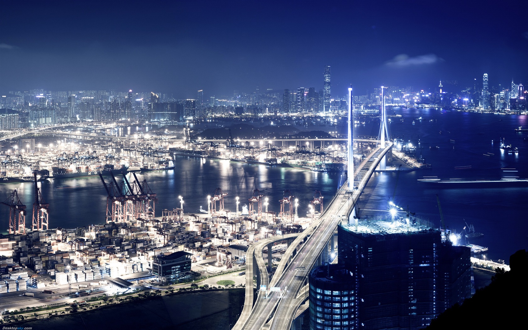 Городской пейзаж красивые обои HD Гонконга #3 - 1680x1050
