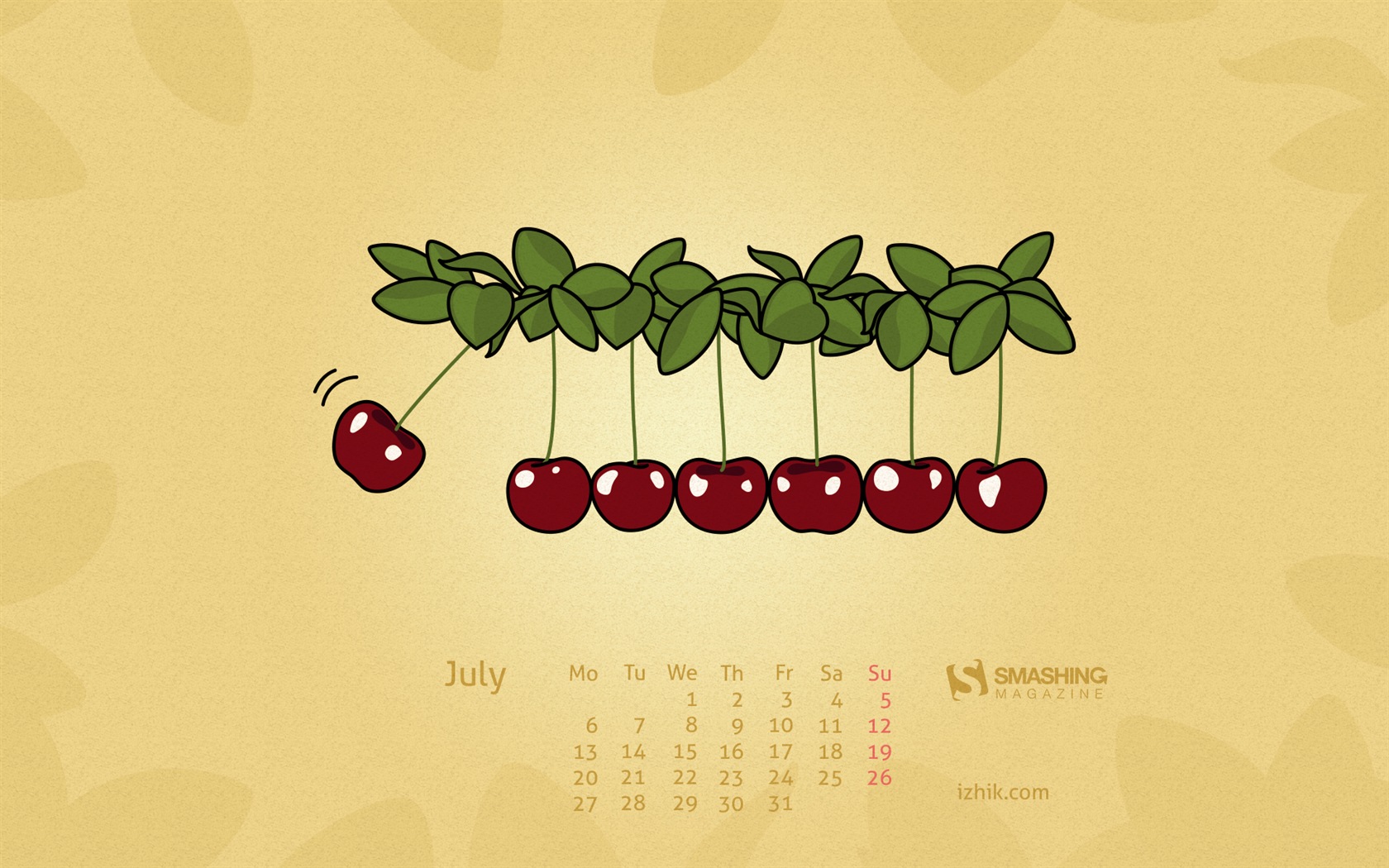 Juli 2015 Kalender Wallpaper (2) #17 - 1680x1050