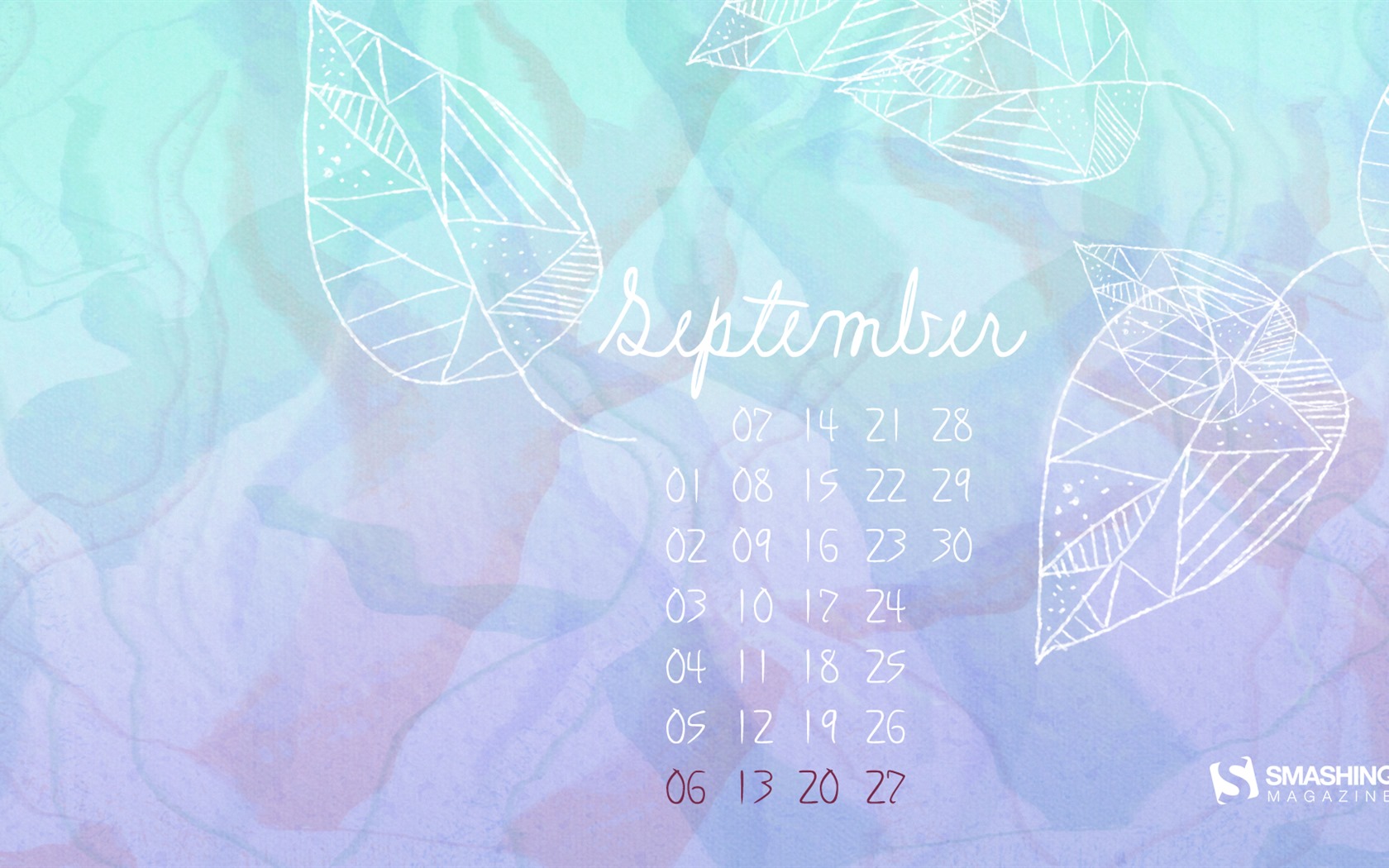 2015年9月カレンダー壁紙（2） #8 - 1680x1050