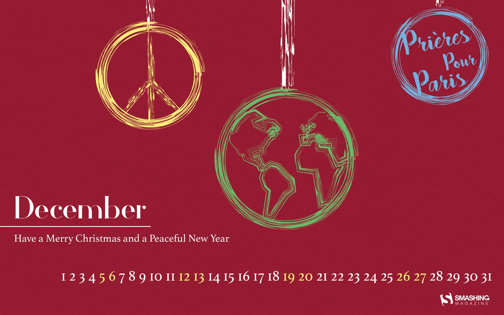 Декабрь 2015 Календарь обои (2) #14 - 1680x1050