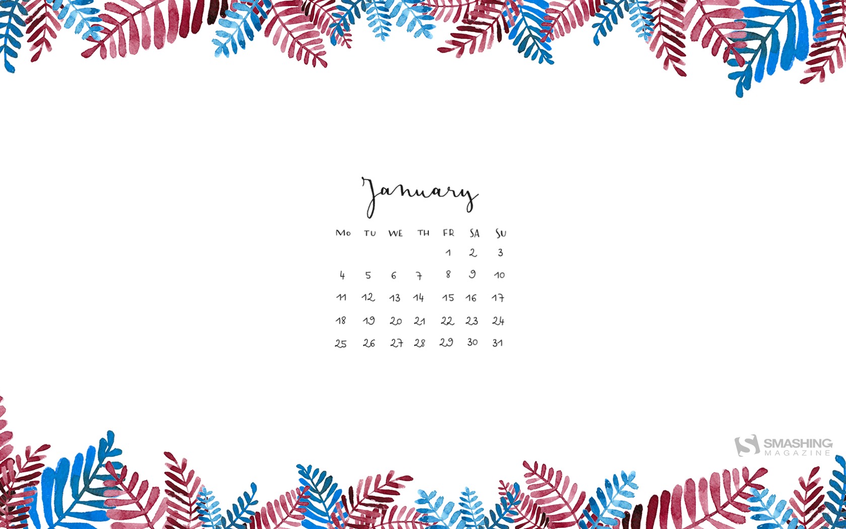 January 2016 calendar wallpaper (2) #8 - 1680x1050