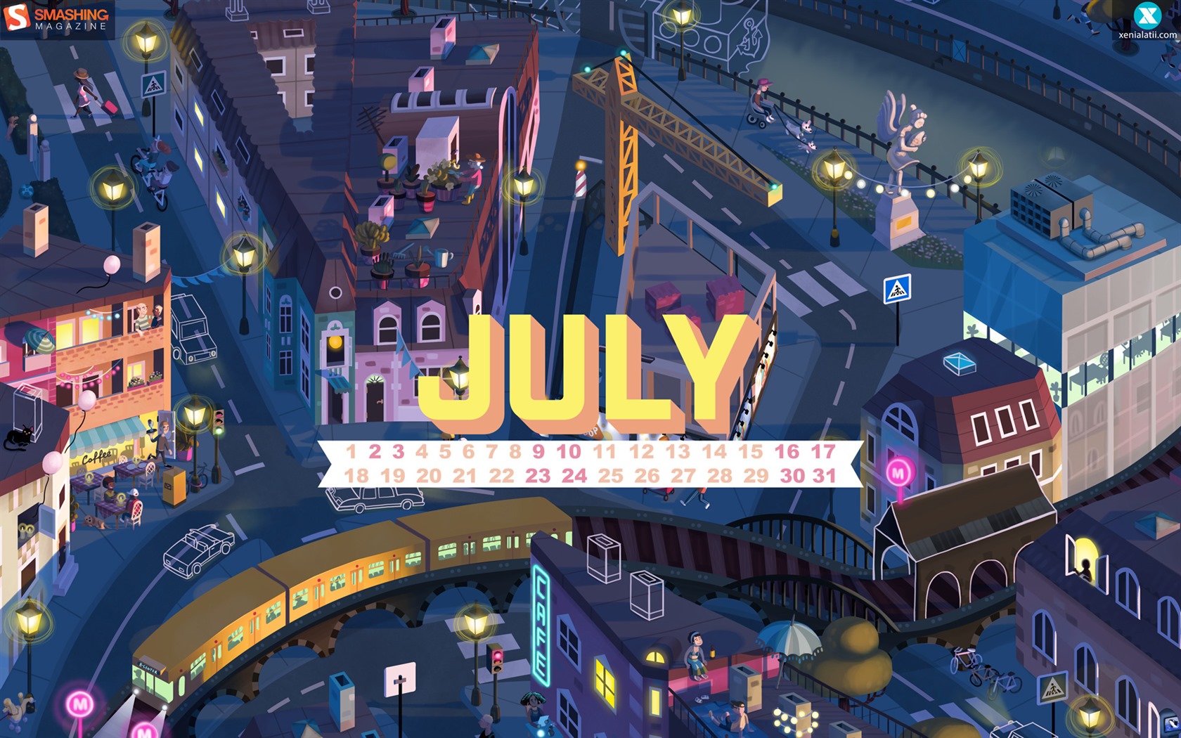 Juli 2016 Kalender Wallpaper (1) #1 - 1680x1050