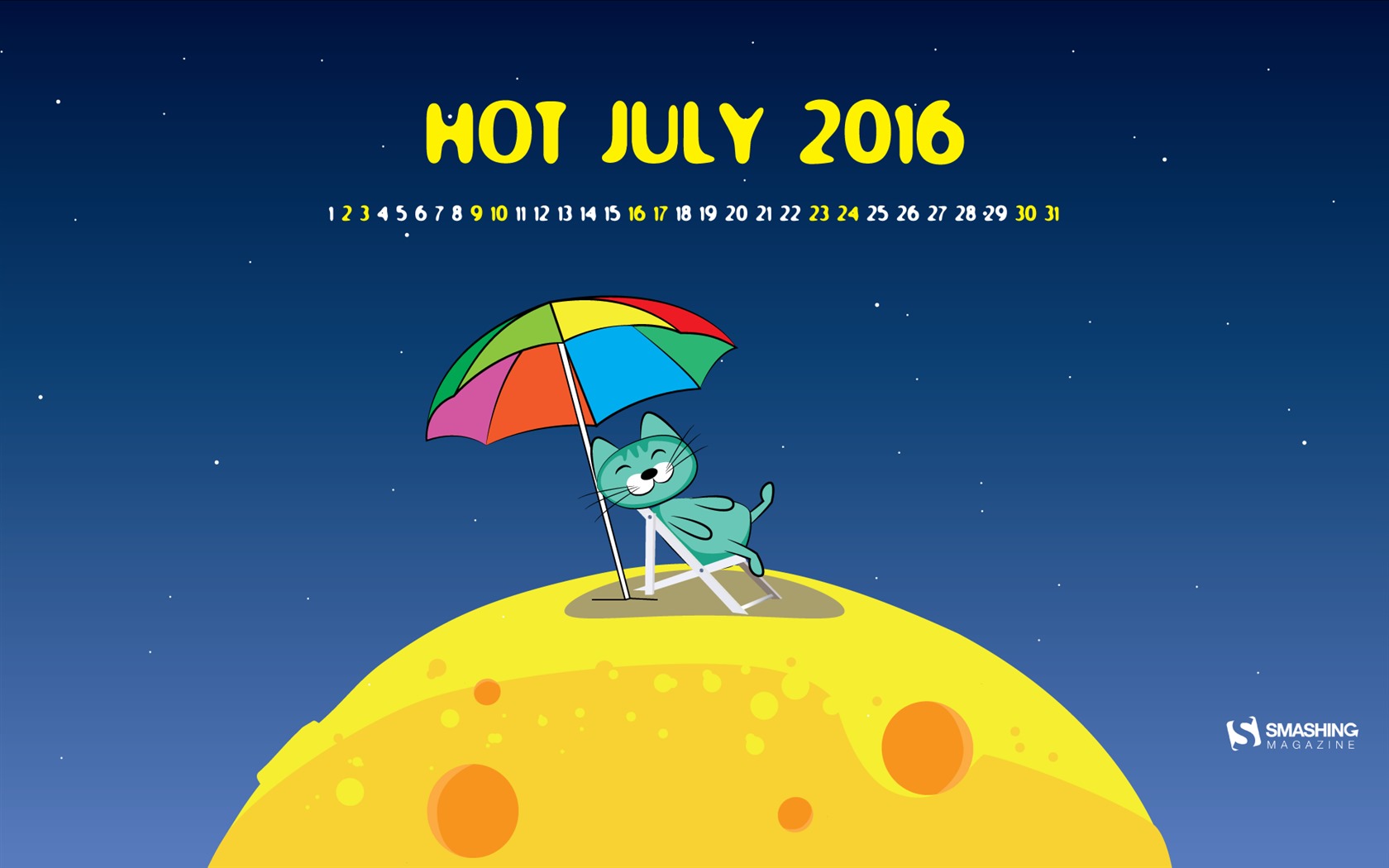 Julio 2016 fondo de pantalla de calendario (2) #19 - 1680x1050