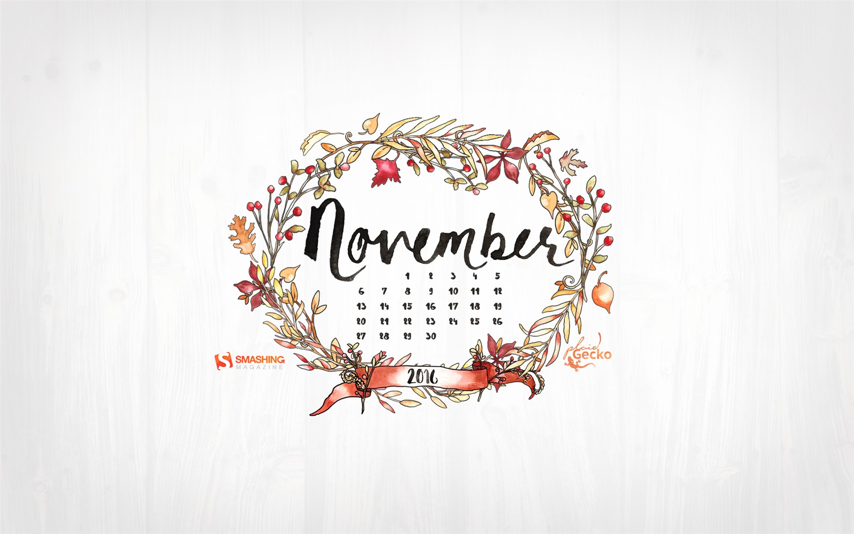 Fondo de escritorio del calendario de noviembre de 2016 (2) #7 - 1680x1050