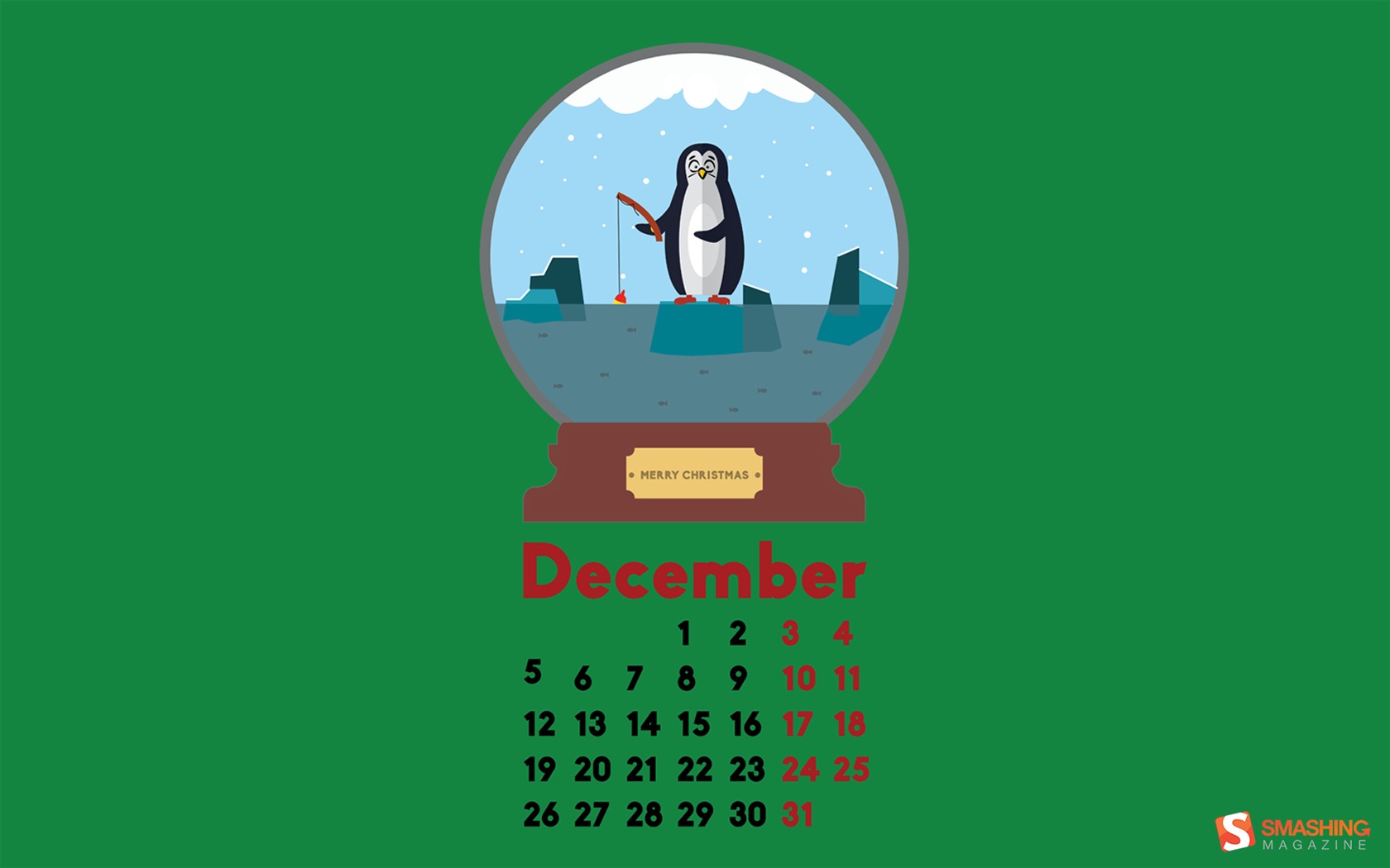 Fondo de escritorio del calendario de la Navidad de diciembre de 2016 (2) #8 - 1680x1050