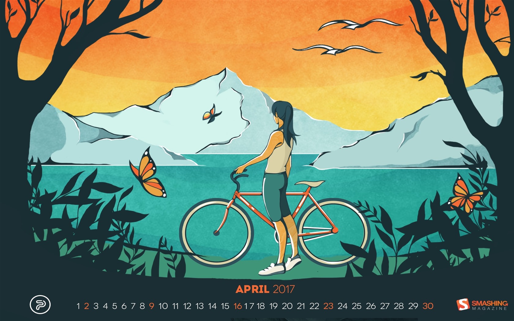 April 2017 calendar wallpaper (1) #1 - 1680x1050