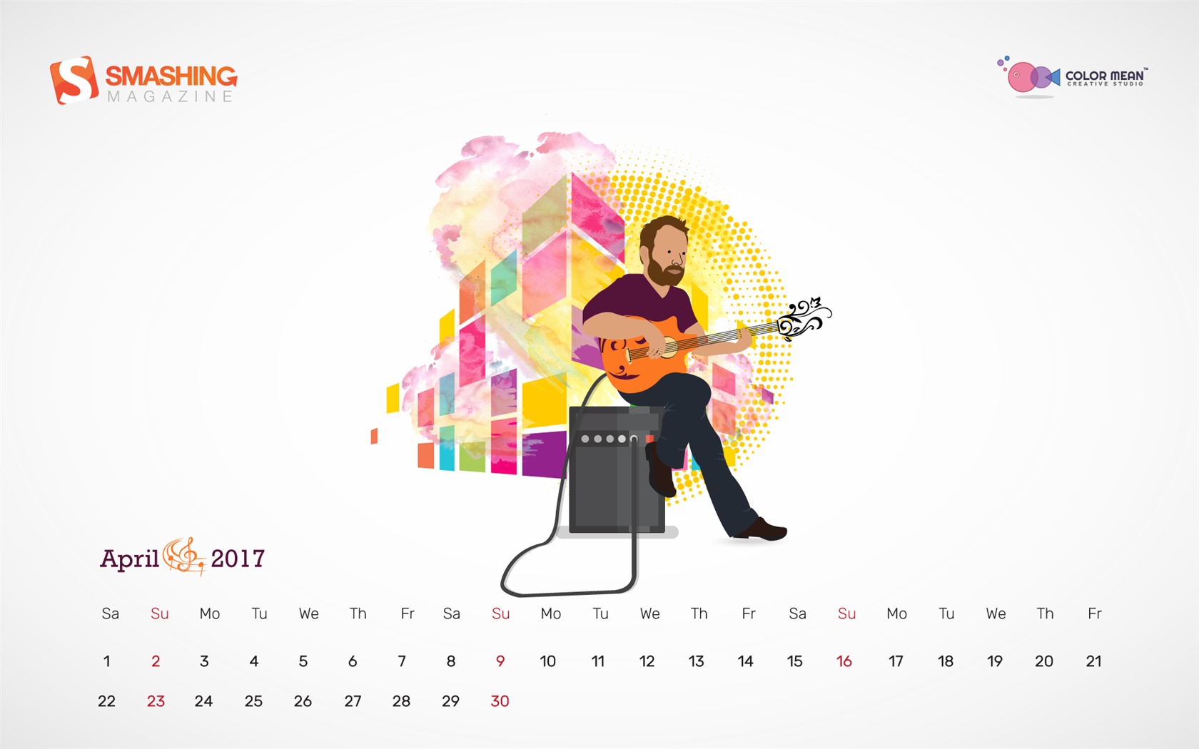 2017年4月のカレンダーの壁紙 (1) #11 - 1680x1050