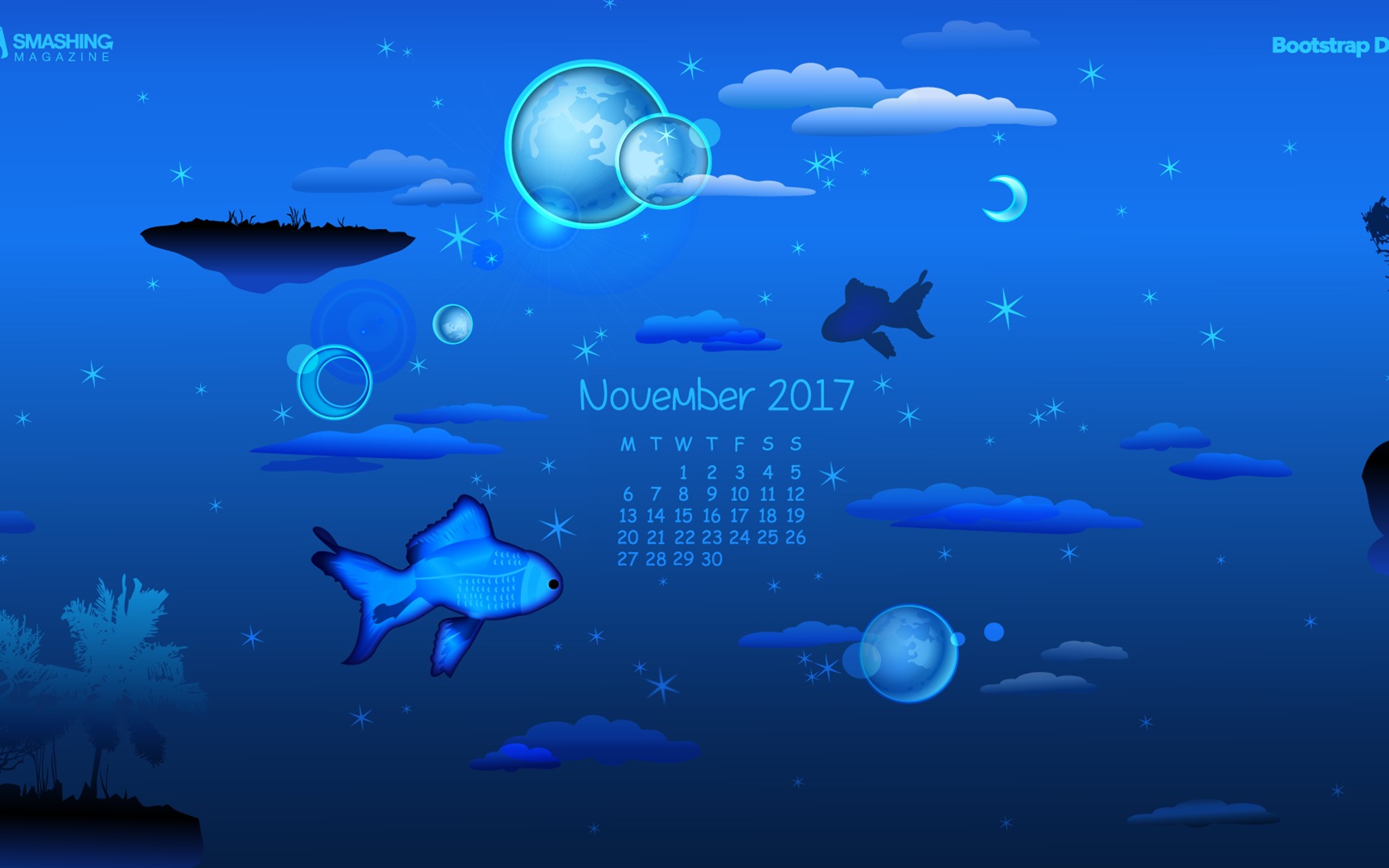 November 2017 calendar wallpaper #9 - 1680x1050