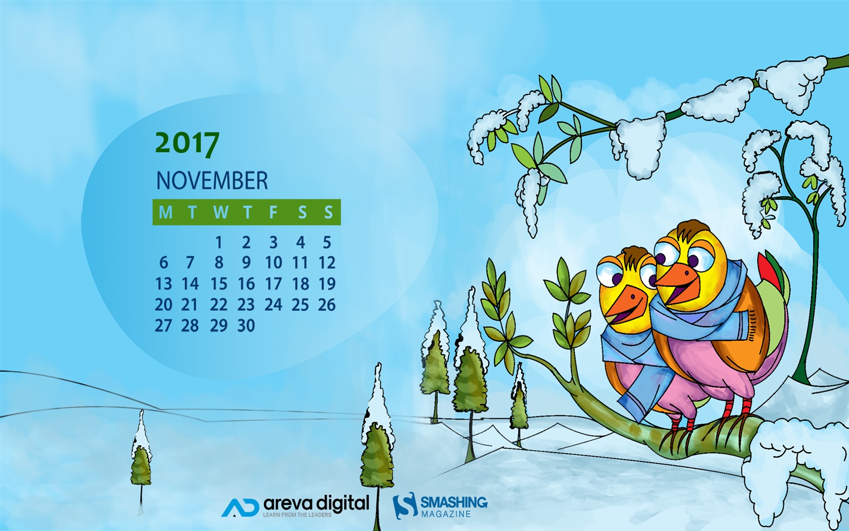 November 2017 calendar wallpaper #27 - 1680x1050