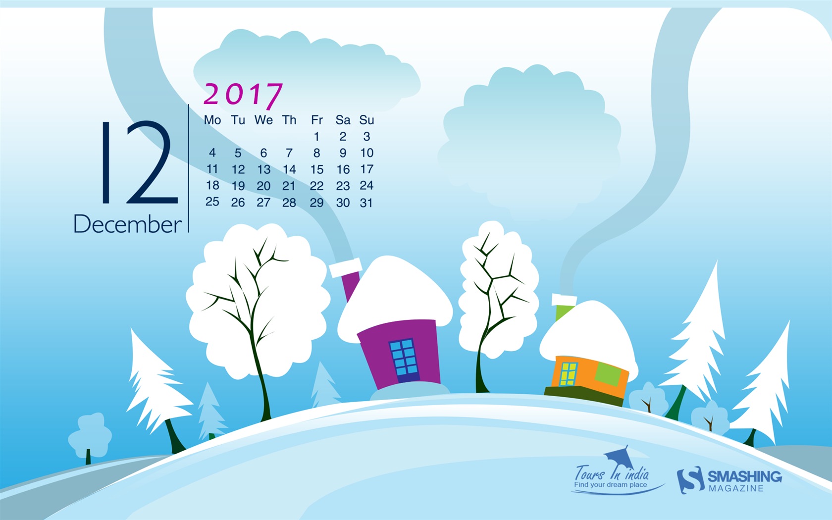 Dezember 2017 Kalender Hintergrund #27 - 1680x1050