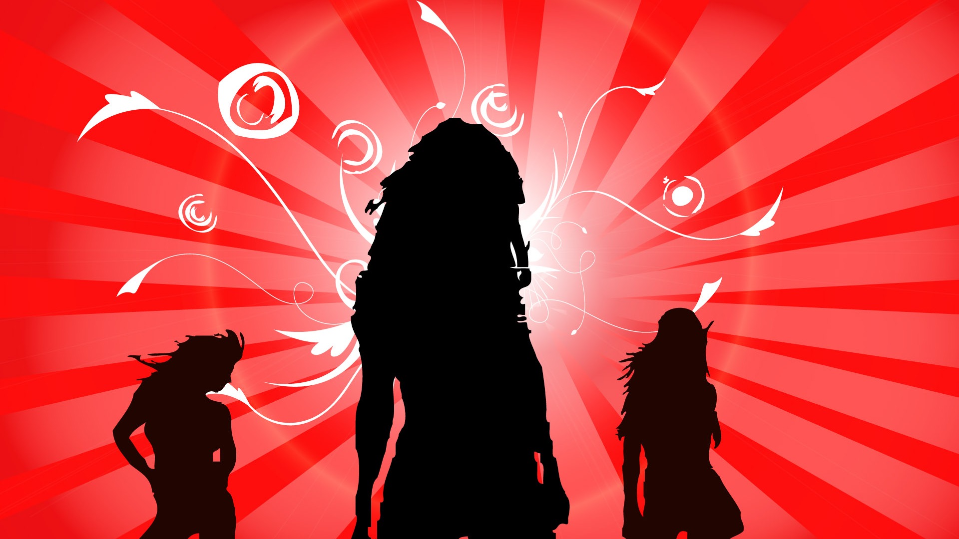 Vector People silhouette wallpaper (1) #5 - 1920x1080