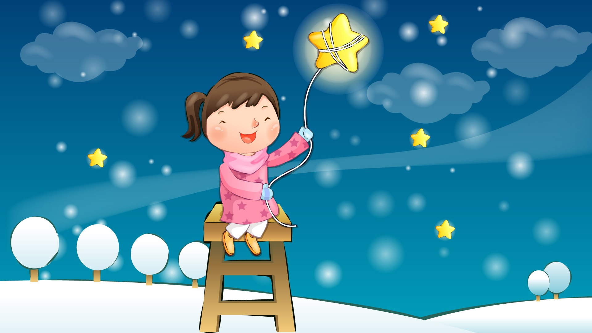 Vector children's Happy Wallpaper (4) #3 - 1920x1080