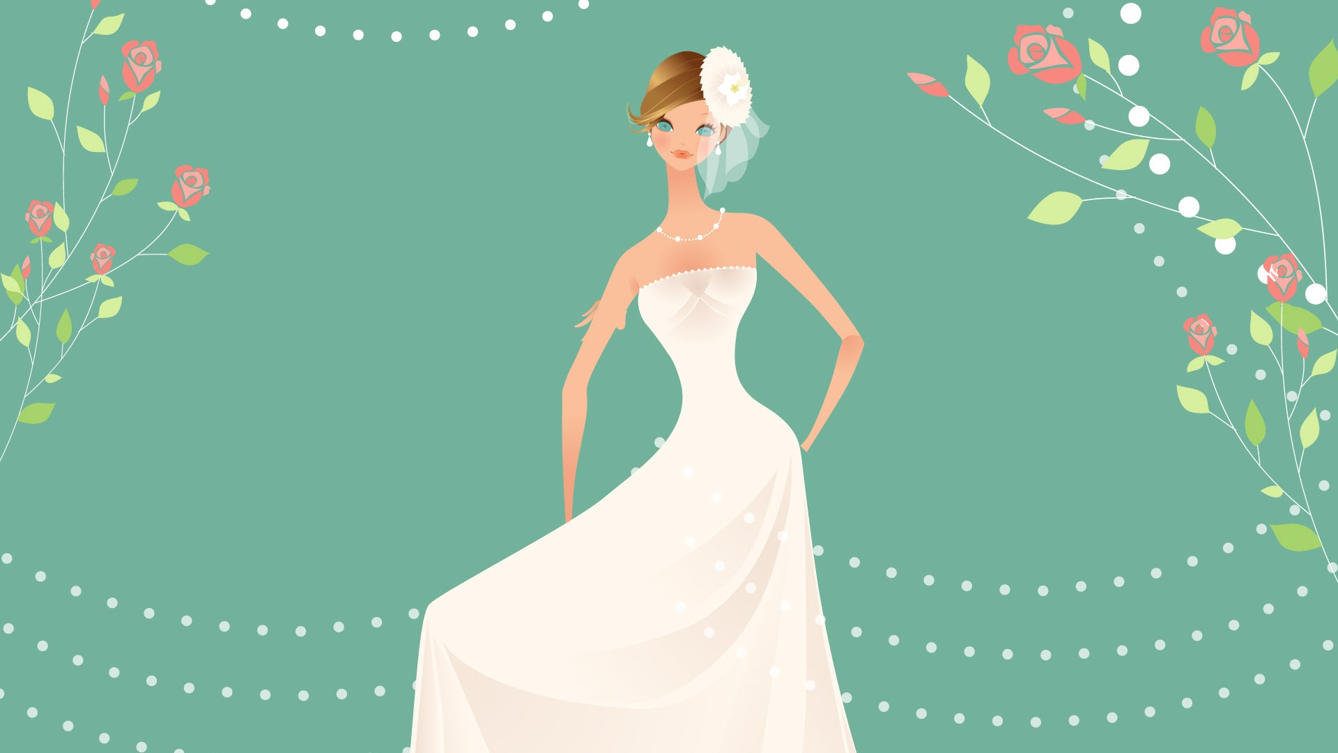 Vector wallpaper wedding bride (1) #3 - 1920x1080