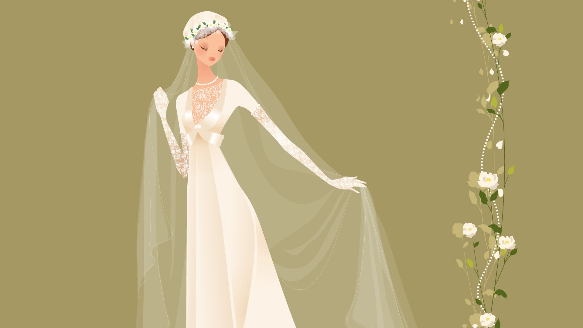 ベクトルの壁紙の結婚式の花嫁 (1) #18 - 1920x1080
