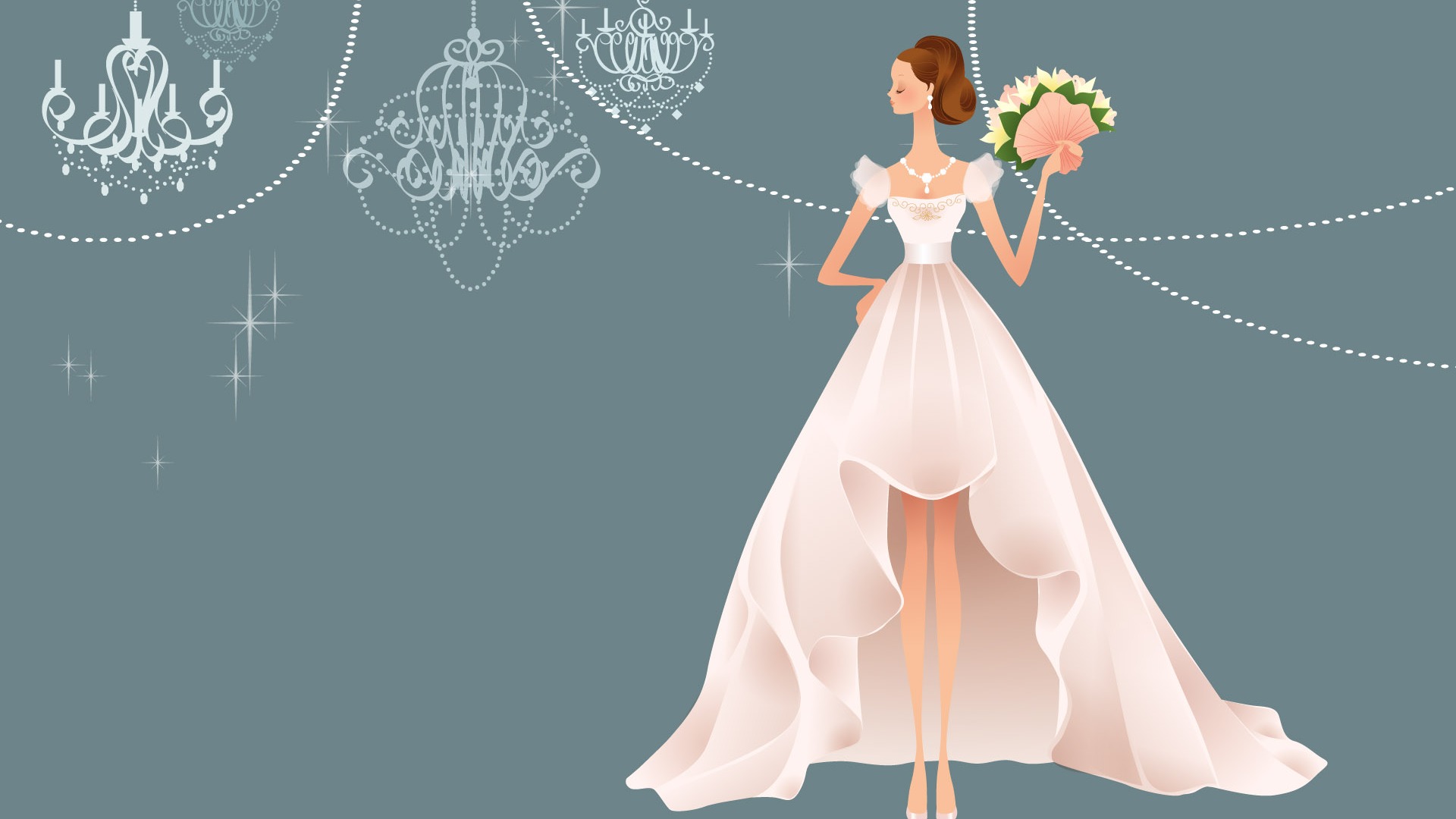 Vector wallpaper wedding bride (1) #20 - 1920x1080