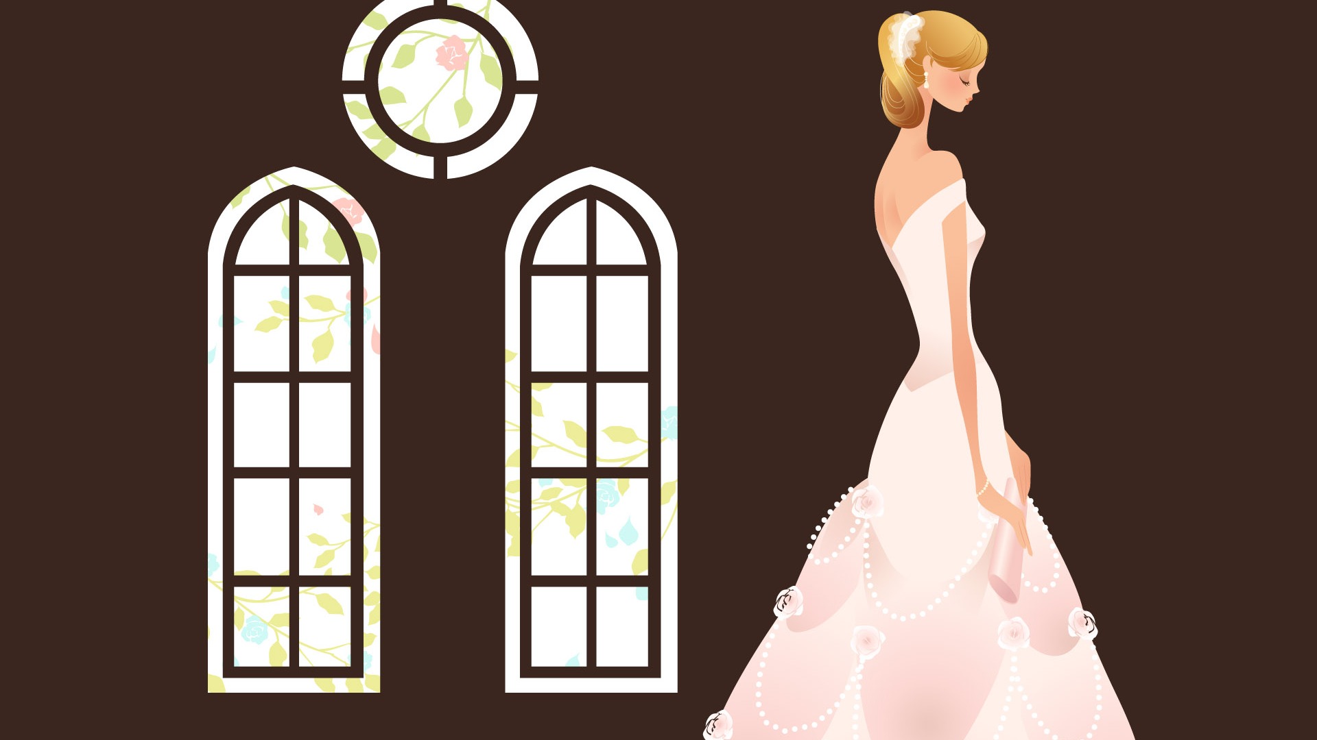 Vector wallpaper wedding bride (2) #15 - 1920x1080