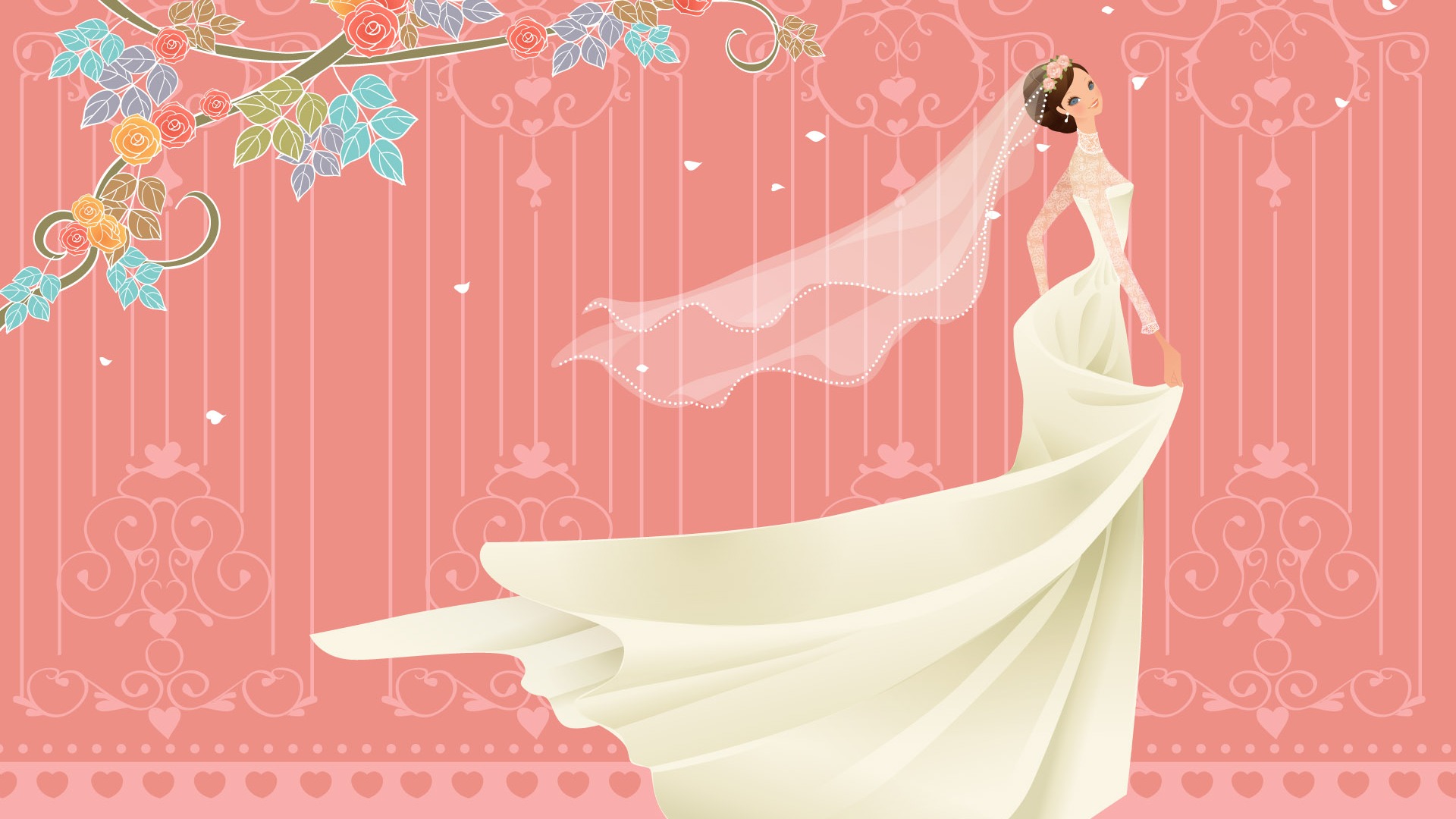 Vector Wallpaper Hochzeit Braut (2) #20 - 1920x1080