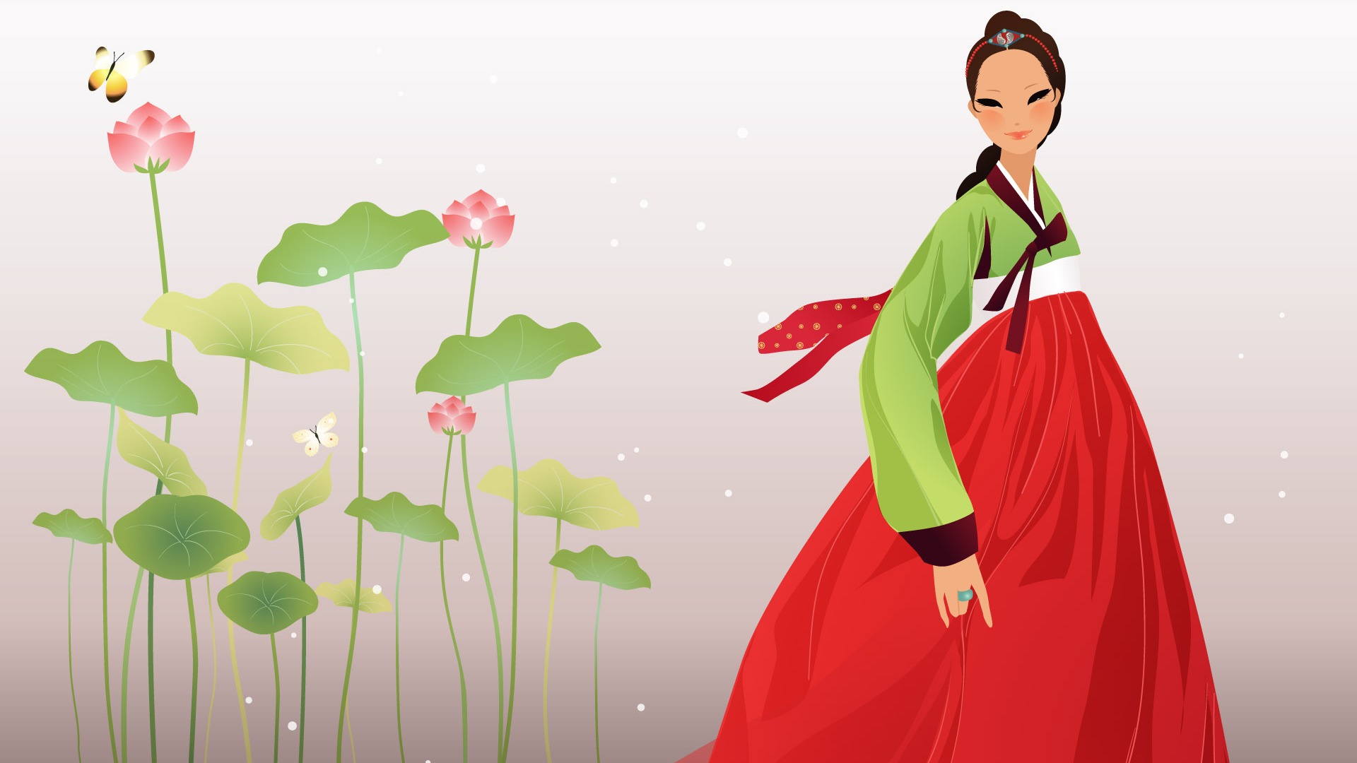 Vector wallpaper of Korean women (2) #18 - 1920x1080