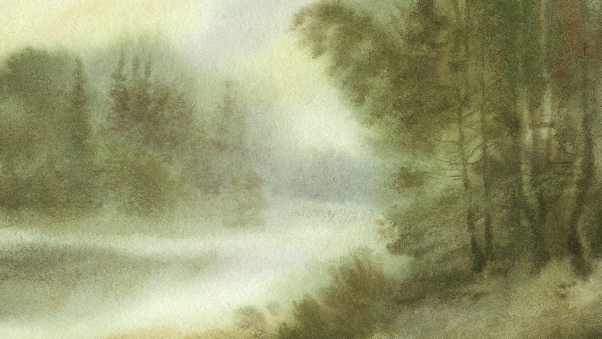 Watercolor landscape hand-painted wallpaper (1) #3 - 1920x1080