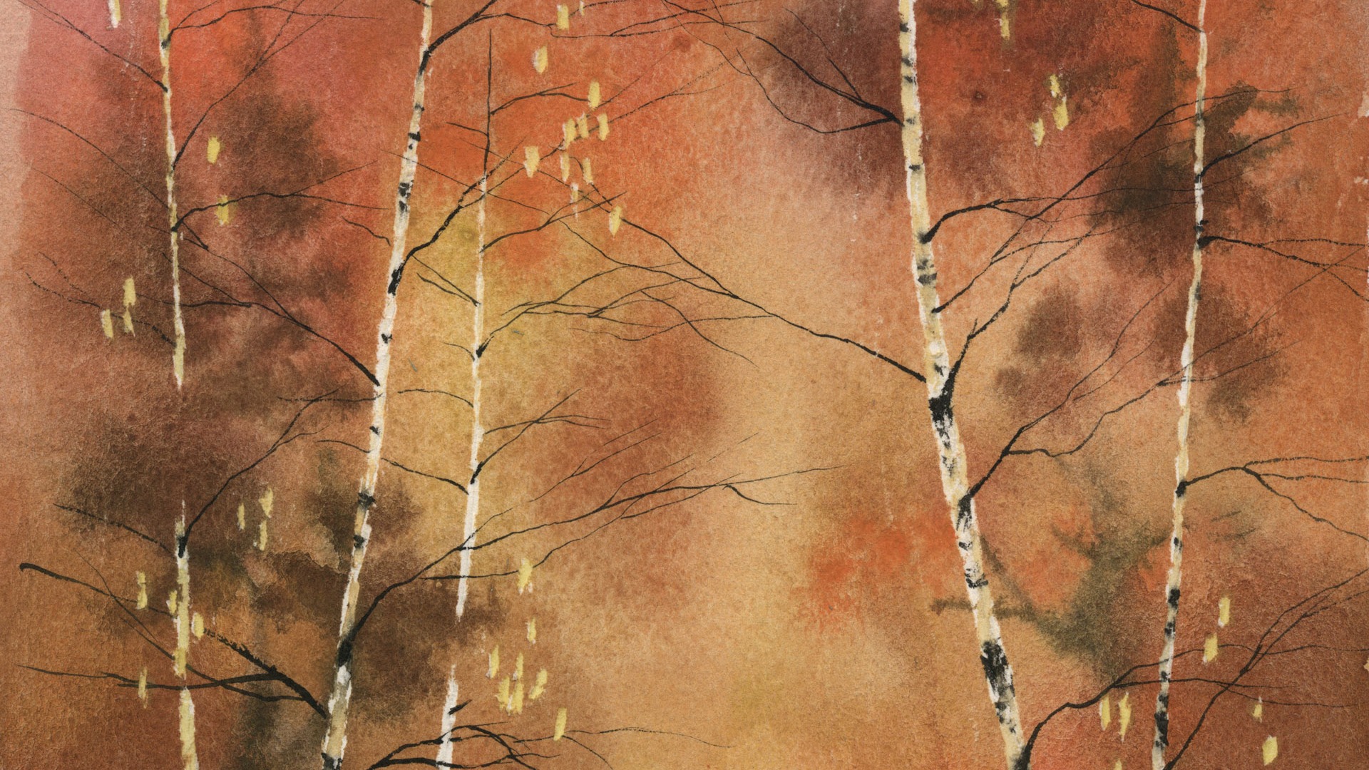 Acuarela fondos de escritorio de paisajes pintados a mano (1) #4 - 1920x1080