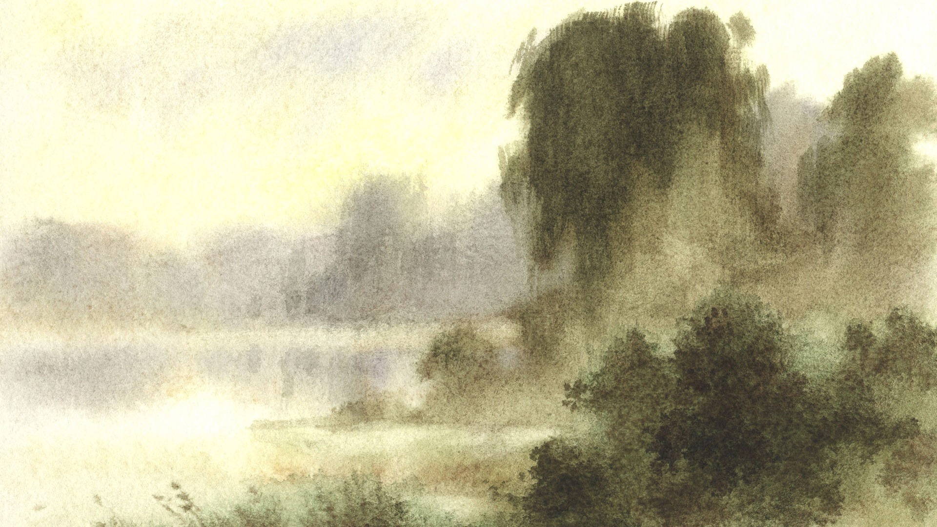 水彩景色 手绘壁纸(一)17 - 1920x1080