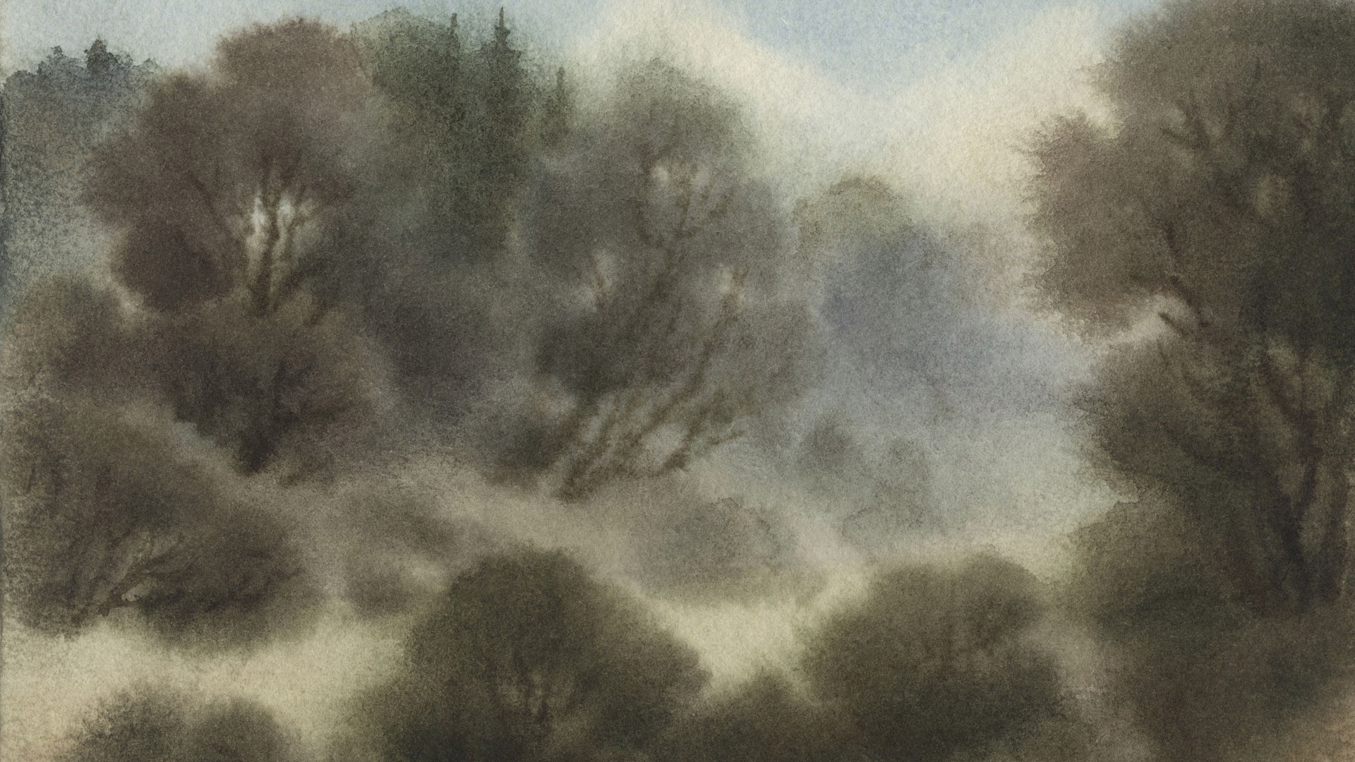 Acuarela fondos de escritorio de paisajes pintados a mano (2) #6 - 1920x1080