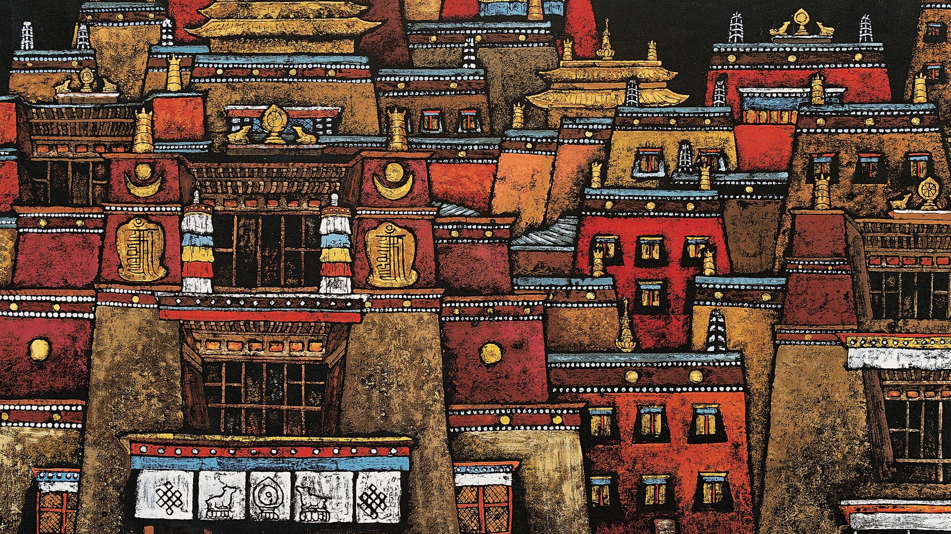 藏族祥巴版畫 壁紙(一) #18 - 1920x1080