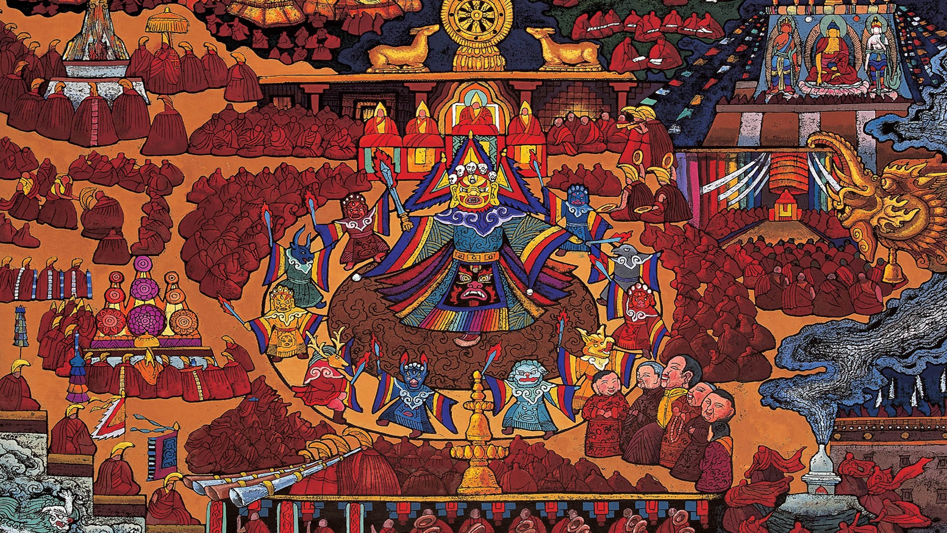 藏族祥巴版畫 壁紙(二) #19 - 1920x1080