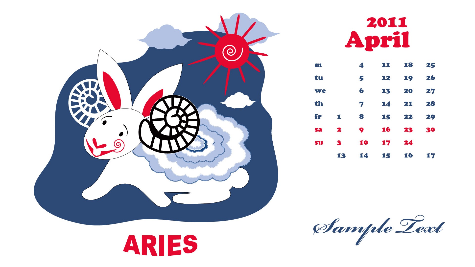 Rok 2011 králíka kalendář tapety (2) #9 - 1920x1080